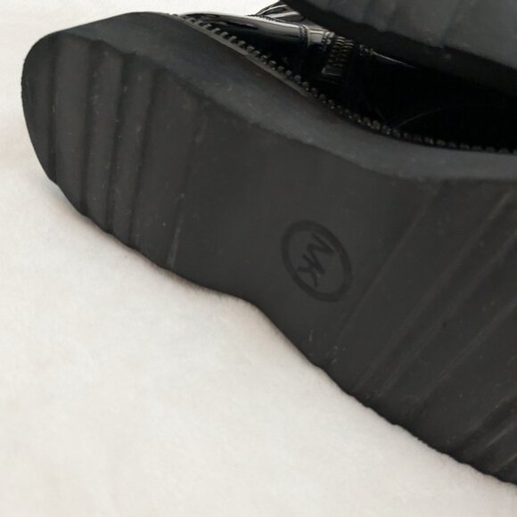 MICHAEL Michael Kors Women's Haskell Platform Combat Boots Patent Leather Black - Picture 14 of 15